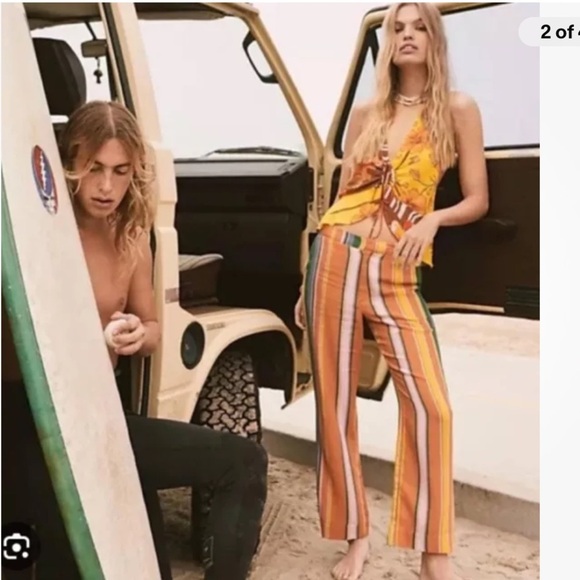 Womens New Free People Paz Striped Pants - Picture 1 of 11